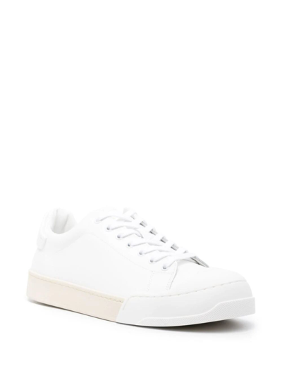 Marni Leather Low Sneakers In White