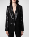 Zadig & Voltaire Sequin Blazer In Noir