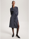 TOMMY HILFIGER ARGYLE STRIPE CREPE SHIRTDRESS