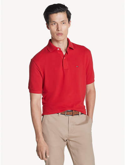Tommy Hilfiger Men's Organic Cotton Classic Fit 1985 Polo In Primary Red