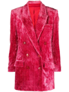 ISABEL MARANT PINK DITA CORDUROY DOUBLE-BREASTED BLAZER