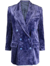 ISABEL MARANT PURPLE DITA CORDUROY DOUBLE-BREASTED BLAZER