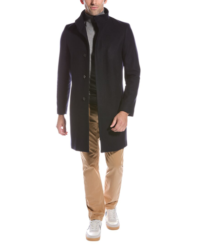 Theory Belvin Wool & Cashmere-blend Coat In Blue