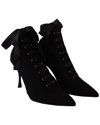 Dolce & Gabbana Black Stretch Short Ankle Boots Shoes