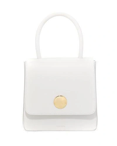 Mansur Gavriel Posternak Smooth Leather Top Handle Bag In White