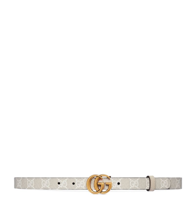 Gucci Reversible Gg Marmont Thin Belt In Neutrals