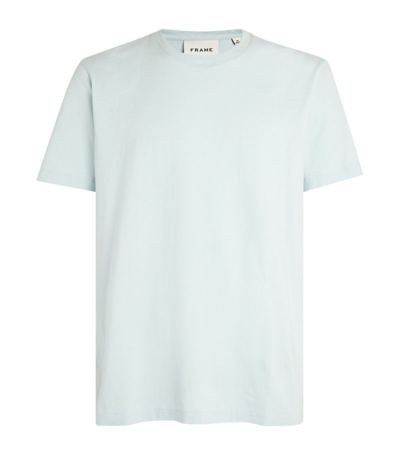 Frame Logo Cotton T-shirt In Sky Blue