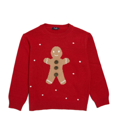 Il Gufo Kids' Gingerbread Wool Knit Jumper In Red