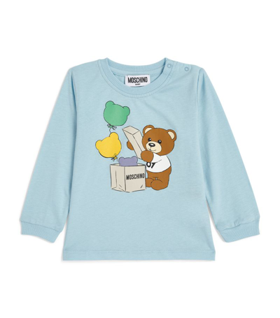 Moschino Kids Teddy Bear Long-sleeve T-shirt (3-36 Months) In Blue