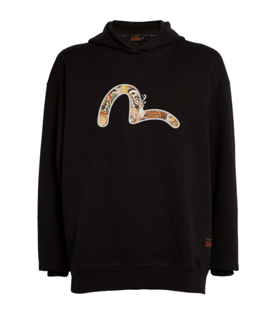 Evisu Embroidered Seagull Hoodie In Black