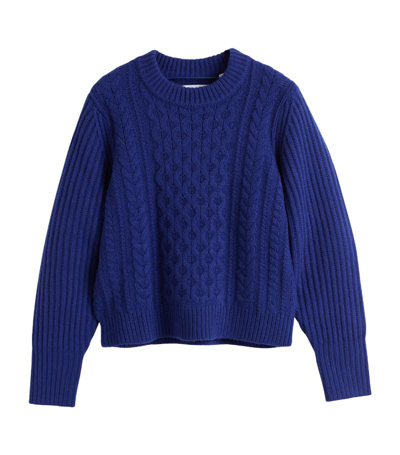 Chinti & Parker Aran Sweater In Energyblue