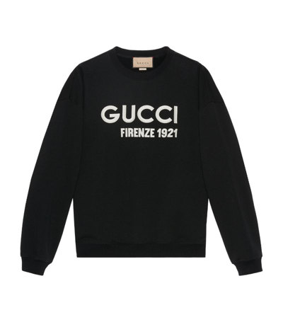 Gucci Pullover Aus Baumwolle Mit Stickerei In Black