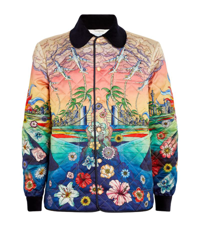 Casablanca Printed And Quilted Hunting Casual Jacket In L`envol