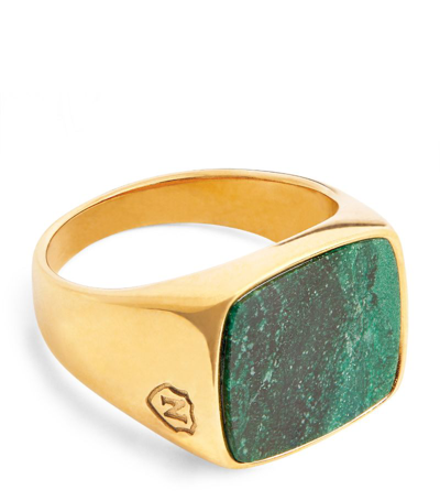 Nialaya Jewelry Gold-plated Jade Signet Ring