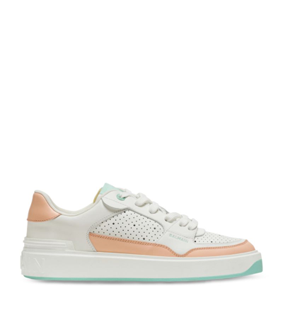 Balmain B-court Flip Leather Sneakers In Multicolor