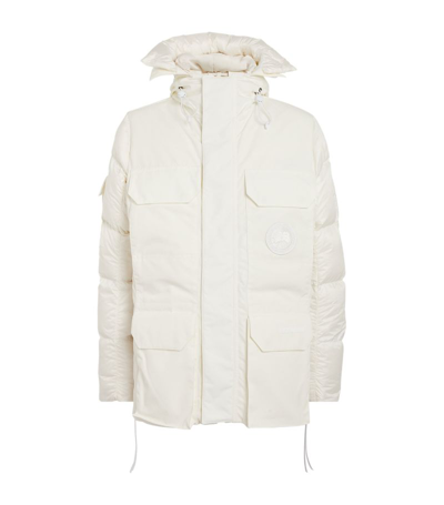 Canada Goose White Humanature Standard Expedition Down Jacket In 99 Greige