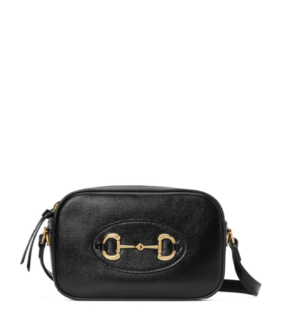 Gucci Small 1955 Horsebit Leather Shoulder Bag In Black
