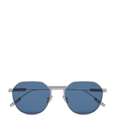 Zegna Metal Sunglasses In Grey