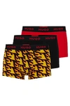 Hugo Triple-pack Of Stretch-cotton Trunks With Logo Waistbands In White