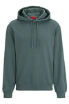 Hugo Boss Relaxed-fit Cotton Hoodie With Contrast Logo In Green