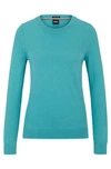 Hugo Boss Crew-neck Sweater In Merino Wool In Blue