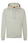 Hugo Boss Cotton-terry Hoodie With Logo Patch In Gray