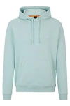 Hugo Boss Cotton-terry Hoodie With Logo Patch In Blue