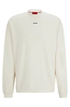Hugo Boss Relaxed-fit Long-sleeved T-shirt With Logo Print In White