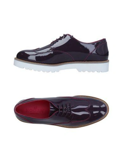 Hogan Lace-up Shoes In Purple