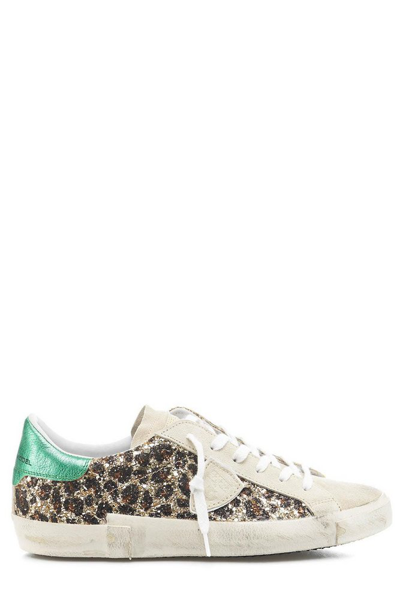 Philippe Model Paris Prsx Leather Low-top Sneakers In Neutrals