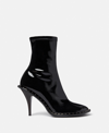 Stella Mccartney Ryder Lacquered Stiletto Ankle Boots In Black