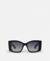Stella Mccartney Falabella Square Sunglasses In Shiny Black