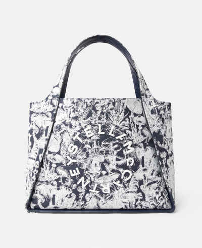 Stella Mccartney Stella Logo Fungi Forest Toile De Jouy Tote Bag In Navy