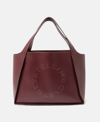 Stella Mccartney Logo Studded Grainy Alter Mat Tote Bag In Plum