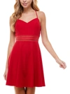 City Studio Juniors Womens Lace Mini Fit & Flare Dress In Multi