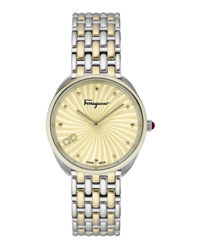 Ferragamo Cuir Watch In Gold