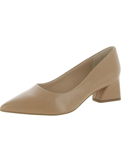 Franco Sarto Racer Womens Leather Slip On Pumps In Beige