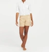 SPANX 6" STRETCH TWILL SHORTS IN ALMOND