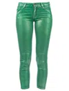75 Faubourg Cropped Shiny Jean In Green