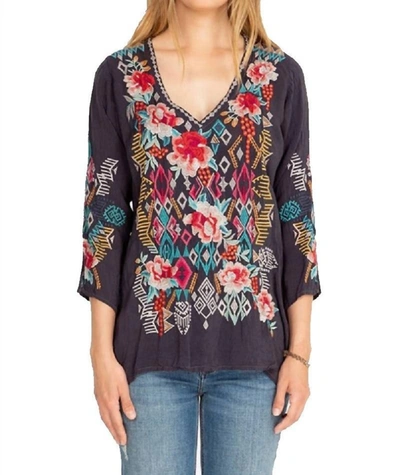 Johnny Was Emmaline Blouse In Grey Onyx In Multi