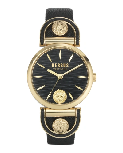 Versus Iseo Leather Watch In Gold