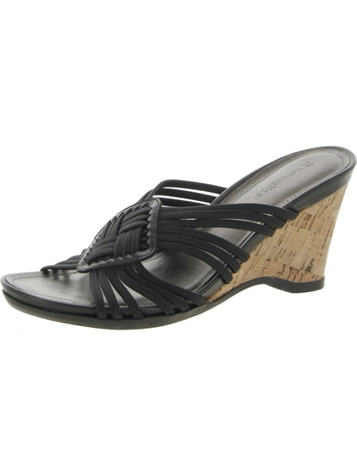 Naturalizer Victory Womens Strappy Slip On Wedge Sandals In Black