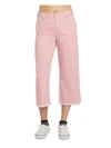 Dickies Juniors Womens Work Frayed Hem Cropped Jeans In Pink
