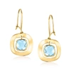 Ross-simons Sky Blue Topaz Drop Earrings In 14kt Yellow Gold In Blue