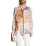 Johnny Was Cosmo Lauren Floral-print Patchwork Blouse In Multicolor In Beige