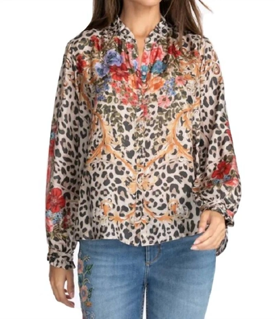Johnny Was Cheetah Amabel Blouse In Multi In Brown