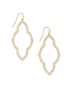 Kendra Scott Cubic Zirconia Small Open Frame Drop Earrings In Gold