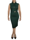 LAUREN RALPH LAUREN WOMENS MOCK NECK CAP SEEVES MIDI DRESS