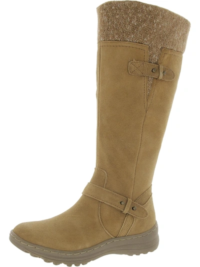 Naturalizer Aubrey Womens Suede Faux Fur Knee-high Boots In Brown