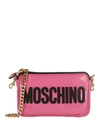 MOSCHINO PATENT LEATHER LOGO SHOULDER BAG